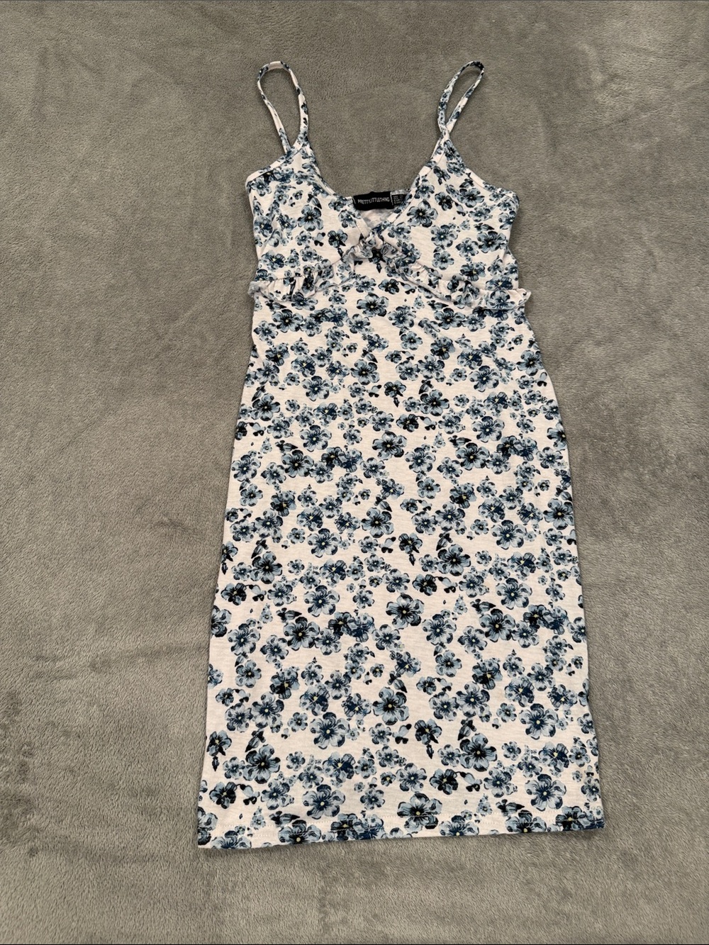 PrettyLittleThing Blue Floral Mini Dress